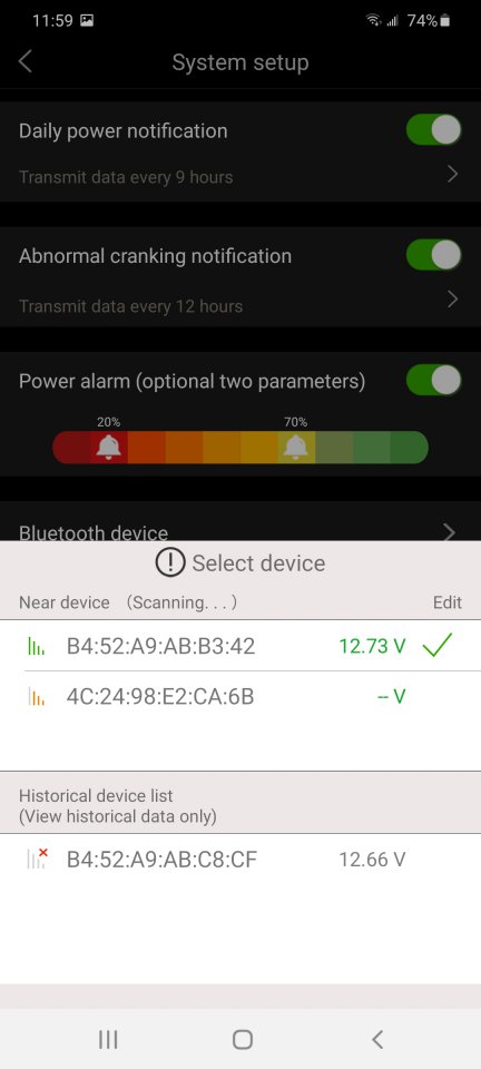BattMon II Bluetooth für iOS & Android