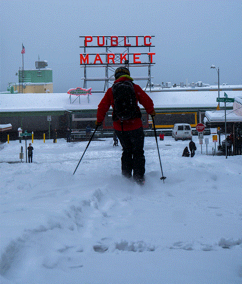 skiing at Pike Place Market.GIF