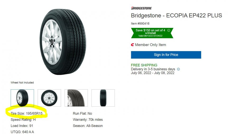 Bridgestone Ecopia ep422 plus 195x65x15.JPG