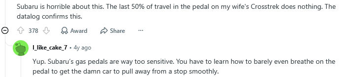 Subaru Throttle Issues by Reddit Posters.png